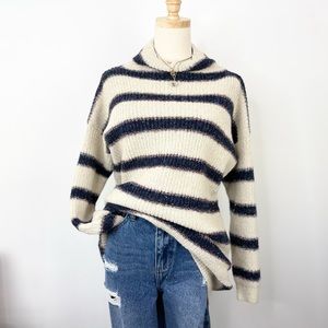 Adora Cotton Stripe Mockneck Sweater Tunic